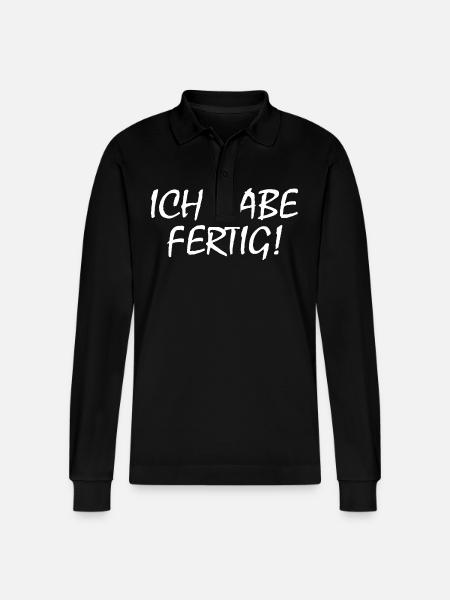 Ich habe fertig - Stanley/Stella Unisex Bio-Langarm-Poloshirt Prepster - Schwarz