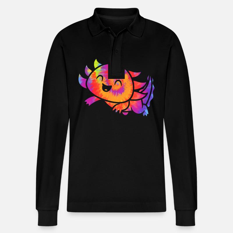 Axolotl - Stanley/Stella Unisex Bio-Langarm-Poloshirt Prepster - Schwarz