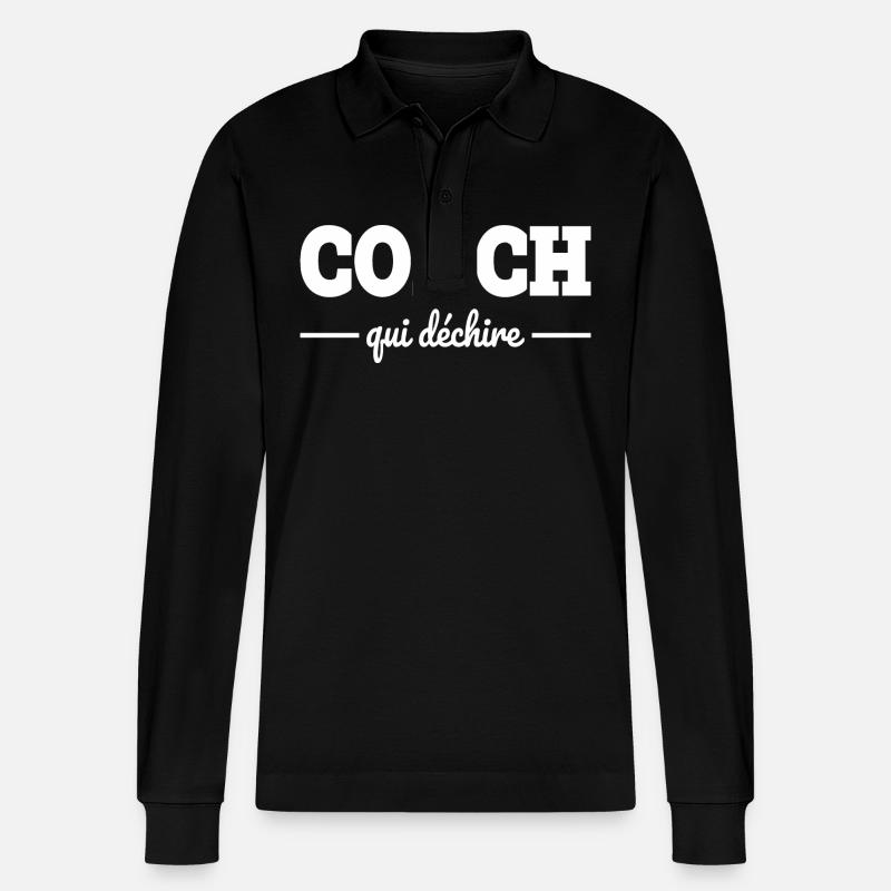 Coach Wer - Stanley/Stella Unisex Bio-Langarm-Poloshirt Prepster - Schwarz