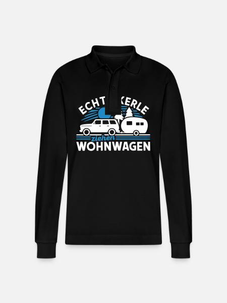Camping - Stanley/Stella Unisex Bio-Langarm-Poloshirt Prepster - Schwarz