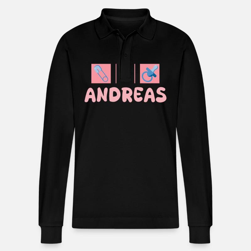Schnuller Andreas - Stanley/Stella Unisex Bio-Langarm-Poloshirt Prepster - Schwarz