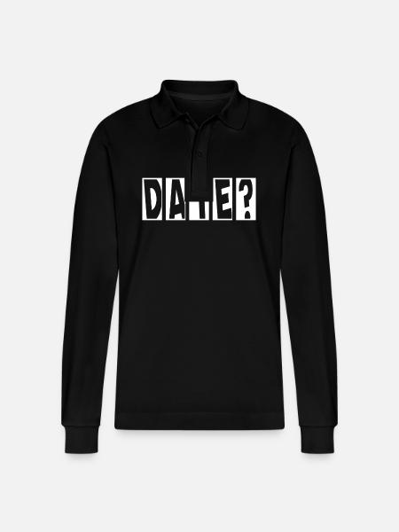 Date? Flirting Single Valentine's Day - Stanley/Stella Organic Unisex Long-Sleeved Polo Shirt Prepster - black