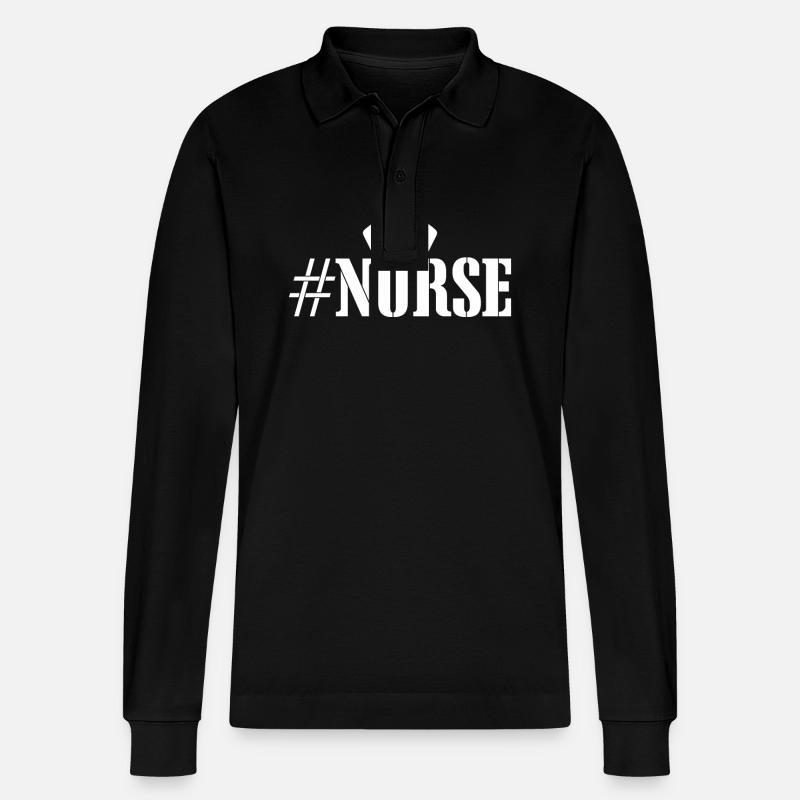 Nurse Krankenschwester Spruch Statement Beruf - Stanley/Stella Unisex Bio-Langarm-Poloshirt Prepster - Schwarz