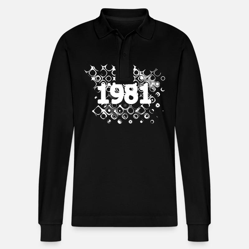 Retro 1981 - Stanley/Stella Unisex Bio-Langarm-Poloshirt Prepster - Schwarz