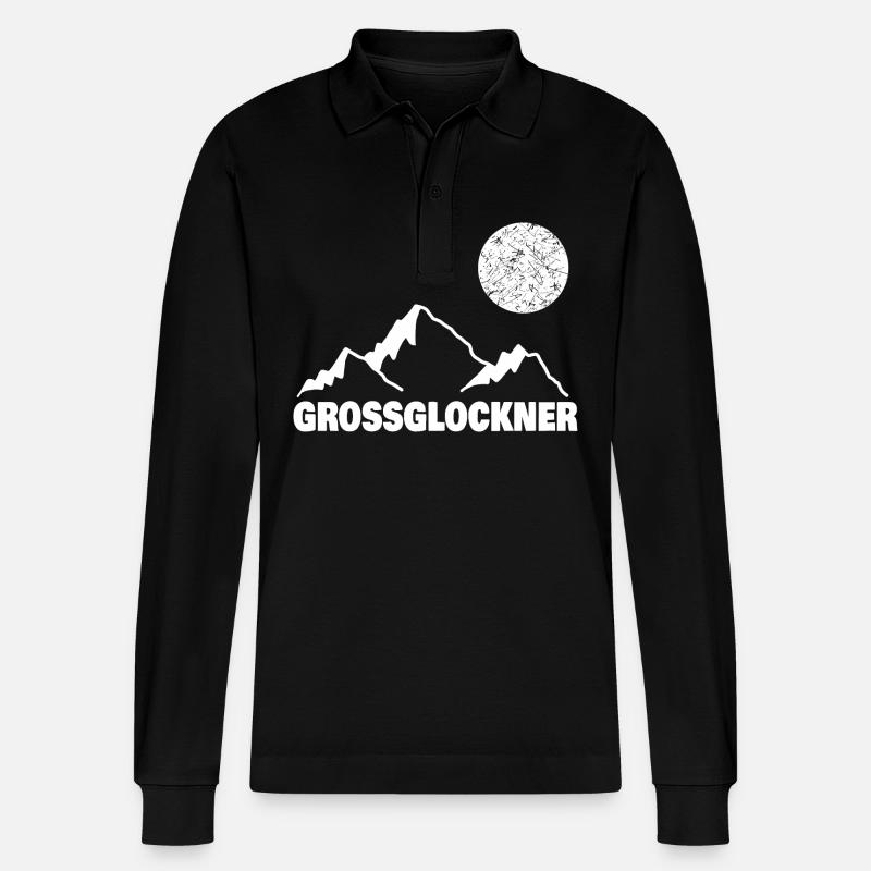 Grossglockner - Stanley/Stella Unisex Bio-Langarm-Poloshirt Prepster - Schwarz