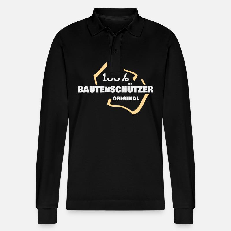 Bautenschützer - Stanley/Stella Unisex Bio-Langarm-Poloshirt Prepster - Schwarz