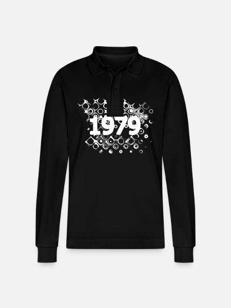 Retro 1979 - Stanley/Stella Organic Unisex Long-Sleeved Polo Shirt Prepster - black
