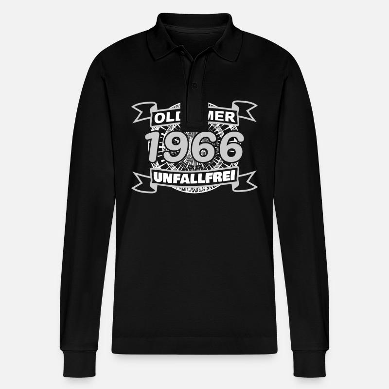 Oldtimer 1966 - Stanley/Stella Unisex Bio-Langarm-Poloshirt Prepster - Schwarz
