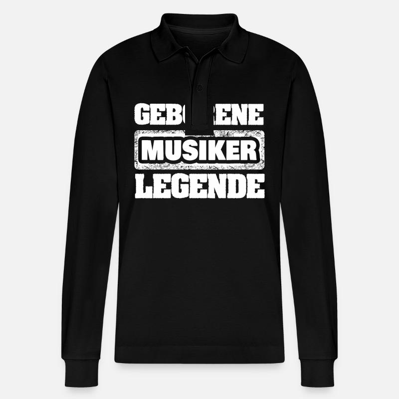 Musiker als Beruf - Stanley/Stella Unisex Bio-Langarm-Poloshirt Prepster - Schwarz