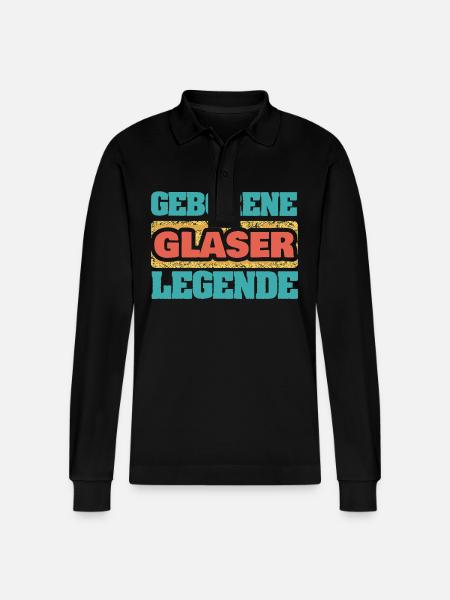 Gift for glaziers - Stanley/Stella Organic Unisex Long-Sleeved Polo Shirt Prepster - black
