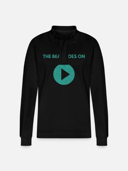 The Beat Goes On. Press Play Grunge - Stanley/Stella Organic Unisex Long-Sleeved Polo Shirt Prepster - black