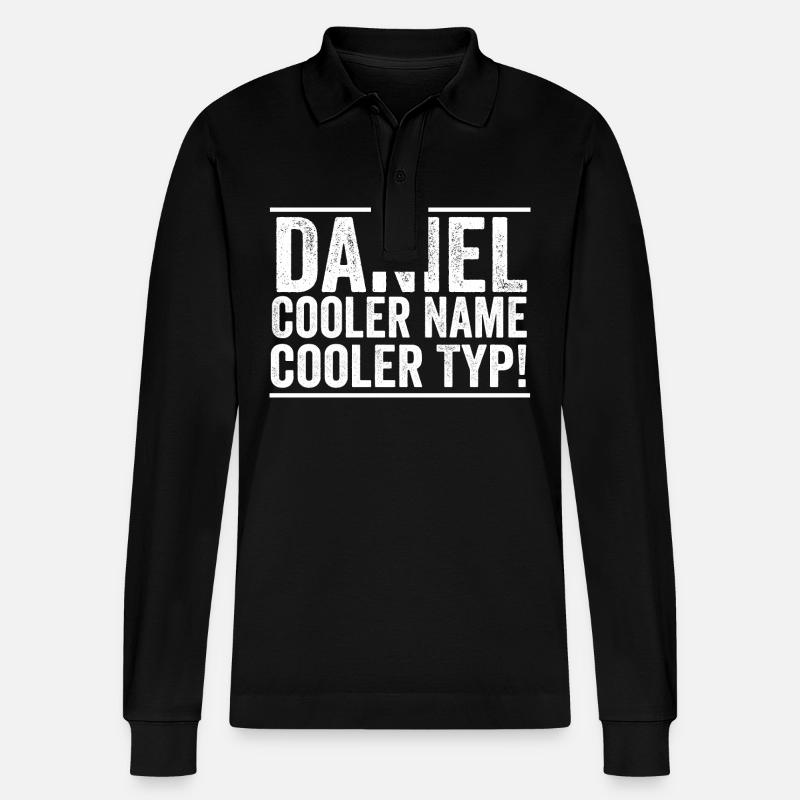 Vorname Daniel - Stanley/Stella Unisex Bio-Langarm-Poloshirt Prepster - Schwarz