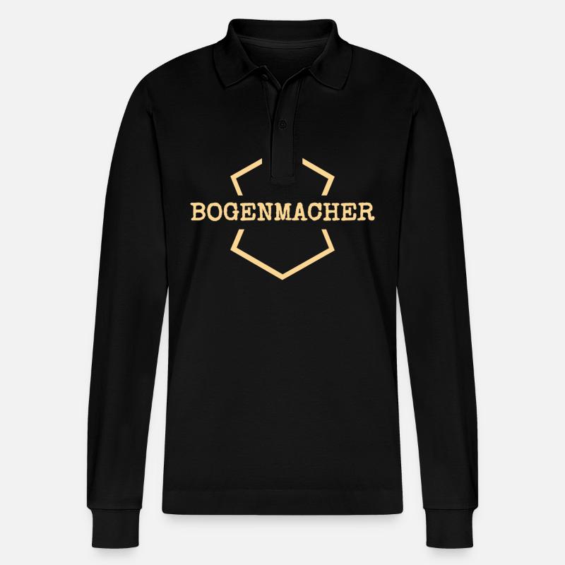 Arbeit Bogenmacher - Stanley/Stella Unisex Bio-Langarm-Poloshirt Prepster - Schwarz