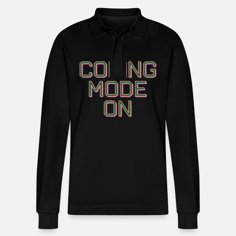 Coding Mode On 13 - Stanley/Stella Unisex Bio-Langarm-Poloshirt Prepster - Schwarz