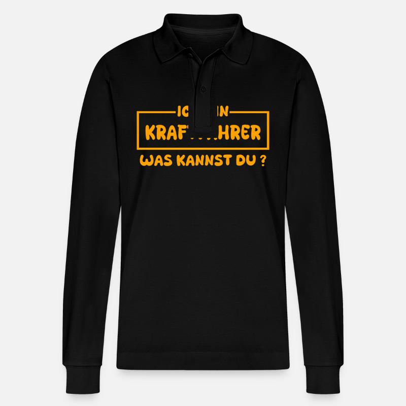 Beruf Kraftfahrer - Stanley/Stella Unisex Bio-Langarm-Poloshirt Prepster - Schwarz