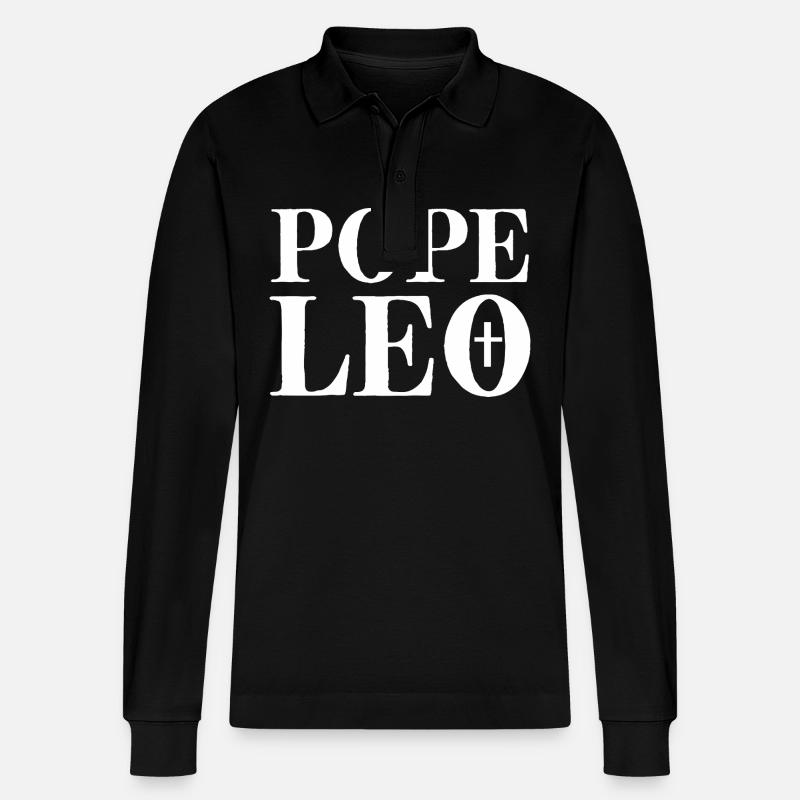 POPE Leo - Stanley/Stella Unisex Bio-Langarm-Poloshirt Prepster - Schwarz