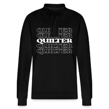 Quilter Needleworker Quilt Maker Quilt Expert - Polo à manches longues bio PREPSTER Stanley/Stella Unisexe - noir - Devant - Anna (173cm) & Nico (186cm)