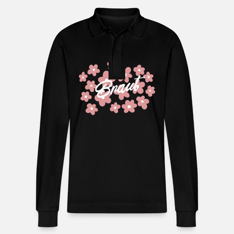 Team Braut JGA - Bride Squad - Stanley/Stella Unisex Bio-Langarm-Poloshirt Prepster - Schwarz