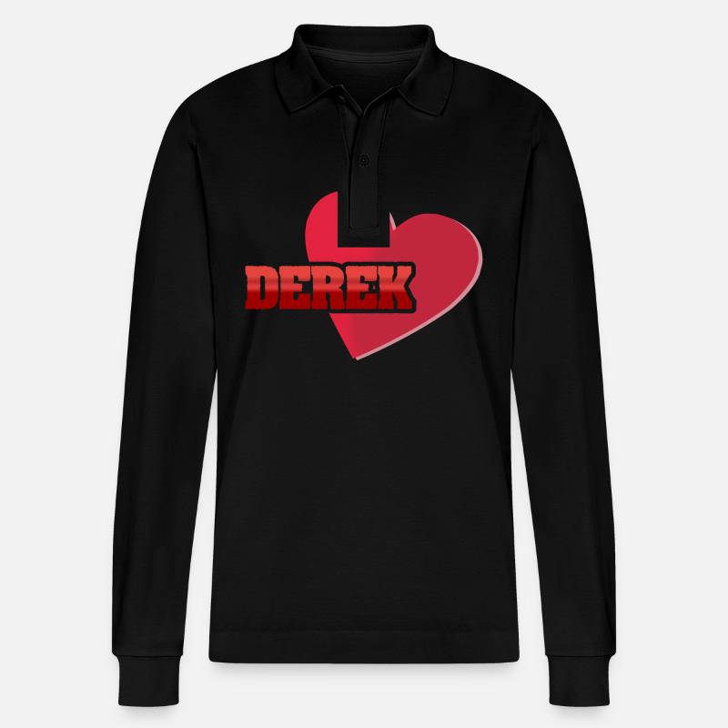 Derek als Vorname - Stanley/Stella Unisex Bio-Langarm-Poloshirt Prepster - Schwarz
