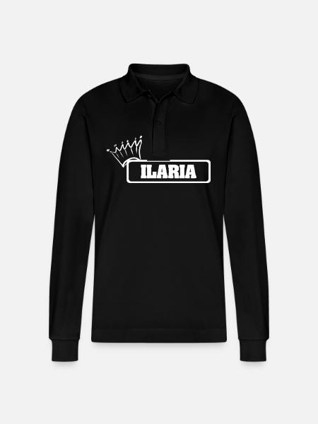 Ilaria als Krone - Stanley/Stella Unisex Bio-Langarm-Poloshirt Prepster - Schwarz