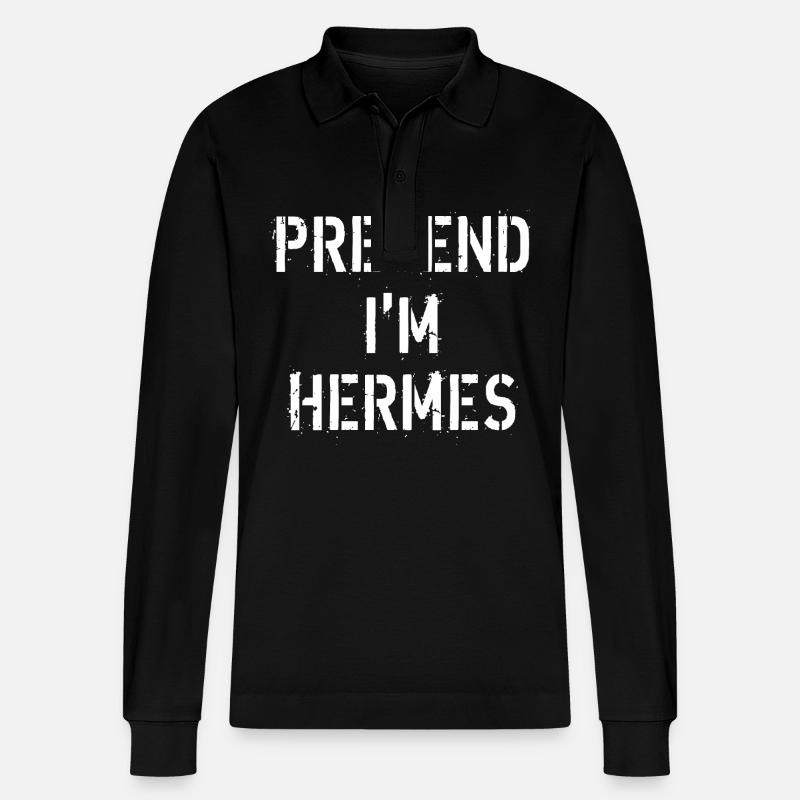 PRETEND I M HERMES - Polo à manches longues bio PREPSTER Stanley/Stella Unisexe - noir