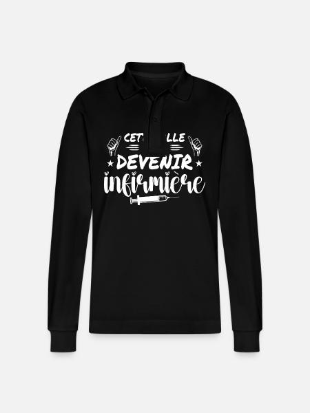 Dieses Mädchen wird Krankenschwester - Stanley/Stella Unisex Bio-Langarm-Poloshirt Prepster - Schwarz
