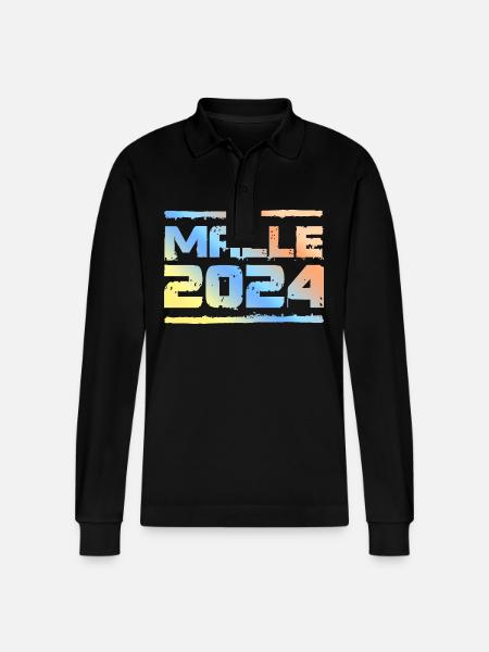 Malle 2024 Bunt - Stanley/Stella Unisex Bio-Langarm-Poloshirt Prepster - Schwarz