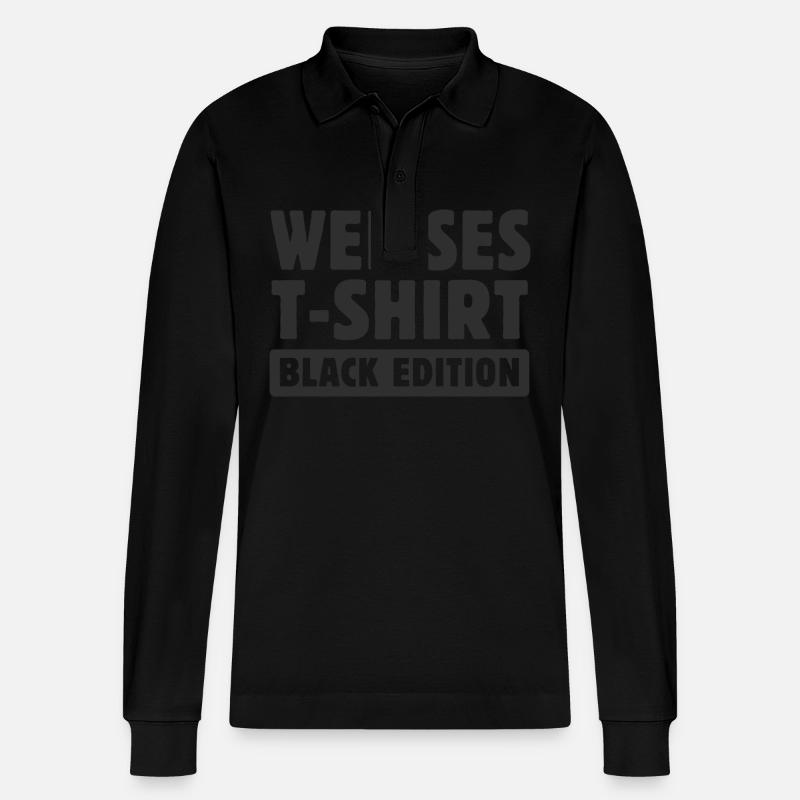 WEISSES TSHIRT - Black Edition - Stanley/Stella Unisex Bio-Langarm-Poloshirt Prepster - Schwarz