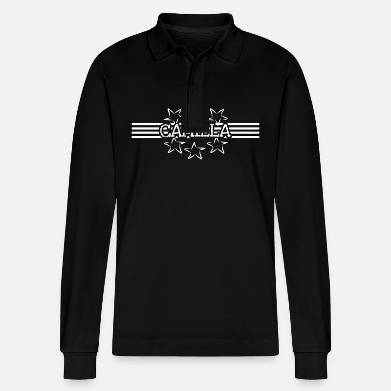 Camilla - Stanley/Stella Unisex Bio-Langarm-Poloshirt Prepster - Schwarz