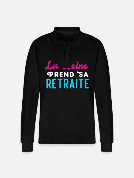 The Queen retires - Stanley/Stella Organic Unisex Long-Sleeved Polo Shirt Prepster - black