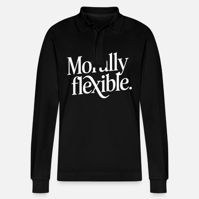 Morally Flexible 14 - Stanley/Stella Unisex Bio-Langarm-Poloshirt Prepster - Schwarz