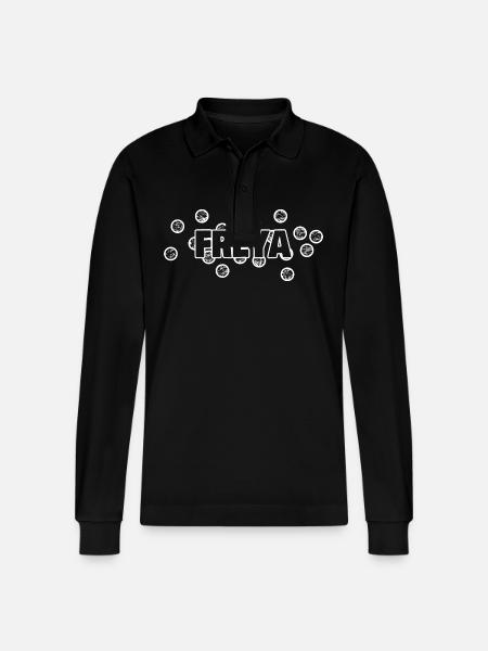 Gift for Freya - Stanley/Stella Organic Unisex Long-Sleeved Polo Shirt Prepster - black