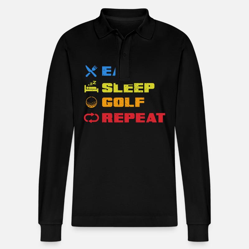 Golfspieler Golf Geschenk Golfschläger Spruch - Stanley/Stella Unisex Bio-Langarm-Poloshirt Prepster - Schwarz