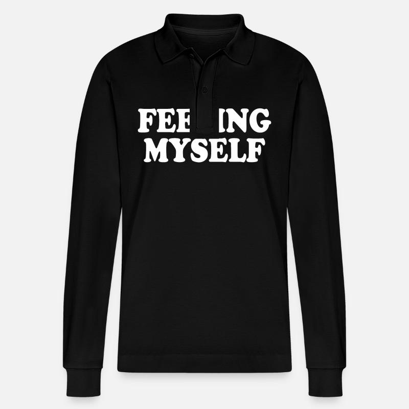 feeling myself - Polo à manches longues bio PREPSTER Stanley/Stella Unisexe - noir