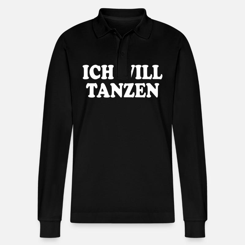 Ich will tanzen - Stanley/Stella Unisex Bio-Langarm-Poloshirt Prepster - Schwarz