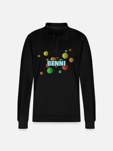 Benni Benni - Stanley/Stella Organic Unisex Long-Sleeved Polo Shirt Prepster - black