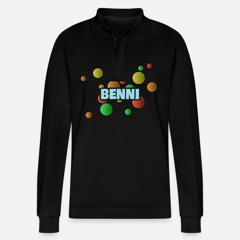 Benni Benni - Stanley/Stella Unisex Bio-Langarm-Poloshirt Prepster - Schwarz