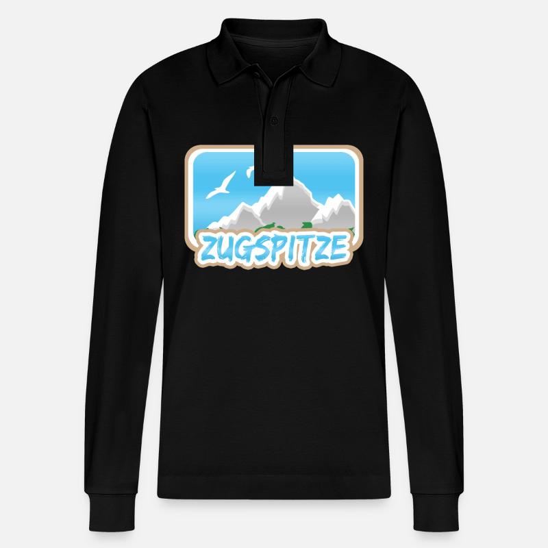 Zugspitze - Stanley/Stella Unisex Bio-Langarm-Poloshirt Prepster - Schwarz