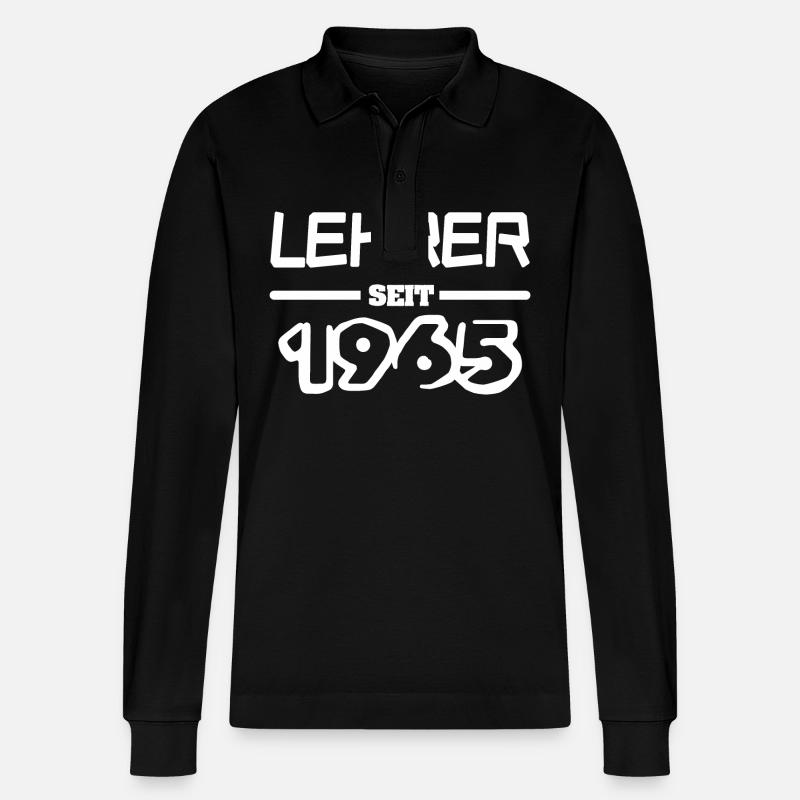 1965 1965 - Stanley/Stella Unisex Bio-Langarm-Poloshirt Prepster - Schwarz