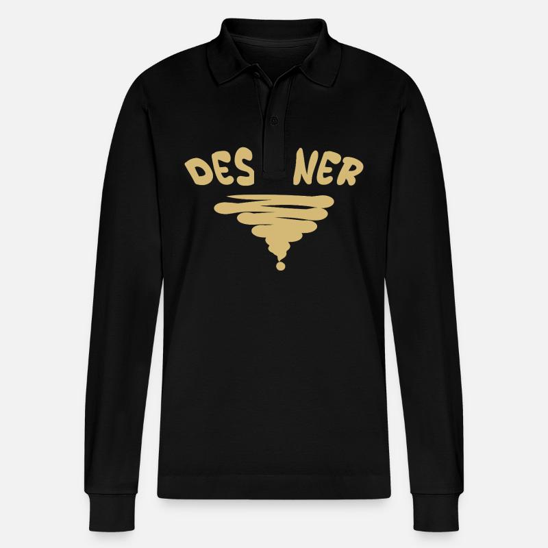 Designer als Beruf - Stanley/Stella Unisex Bio-Langarm-Poloshirt Prepster - Schwarz