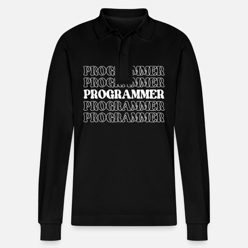 Programmierer, Programmierer, Entwickler, Programmierer, Software-Ingenieur - Stanley/Stella Unisex Bio-Langarm-Poloshirt Prepster - Schwarz