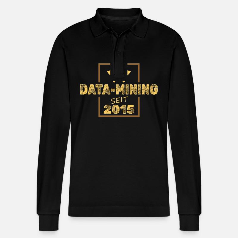 datamining 2015 - Stanley/Stella Unisex Bio-Langarm-Poloshirt Prepster - Schwarz