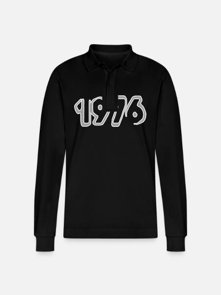 Year 1976 - Stanley/Stella Organic Unisex Long-Sleeved Polo Shirt Prepster - black
