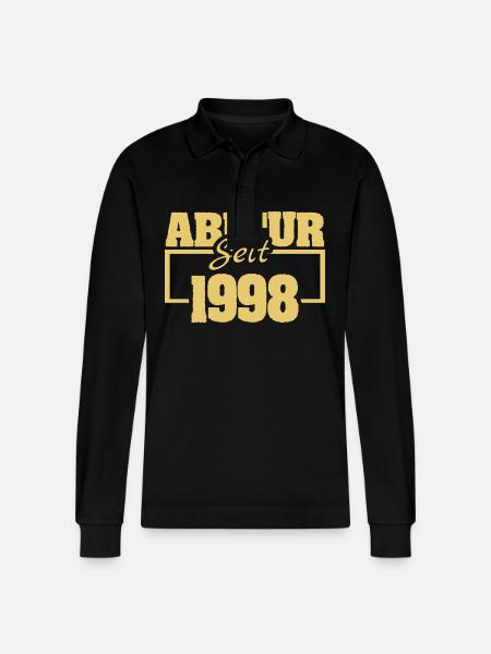 Abiturient 1998 - Stanley/Stella Unisex Bio-Langarm-Poloshirt Prepster - Schwarz
