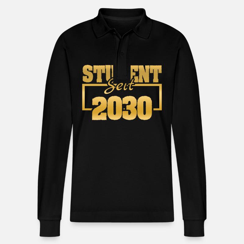 Student 2030 - Stanley/Stella Unisex Bio-Langarm-Poloshirt Prepster - Schwarz