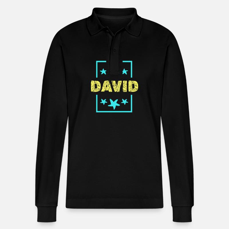 David David - Stanley/Stella Unisex Bio-Langarm-Poloshirt Prepster - Schwarz