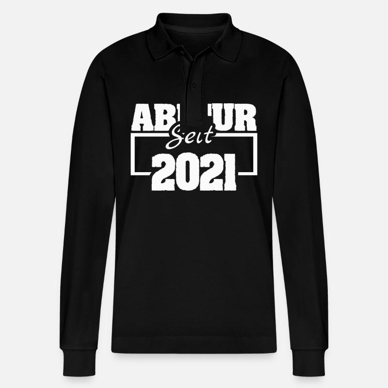 Abiturient 2021 - Stanley/Stella Unisex Bio-Langarm-Poloshirt Prepster - Schwarz