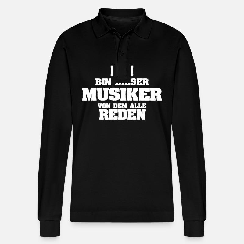 Musiker - Stanley/Stella Unisex Bio-Langarm-Poloshirt Prepster - Schwarz