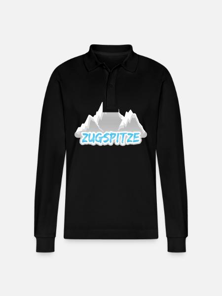 Mount Zugspitze - Stanley/Stella Organic Unisex Long-Sleeved Polo Shirt Prepster - black