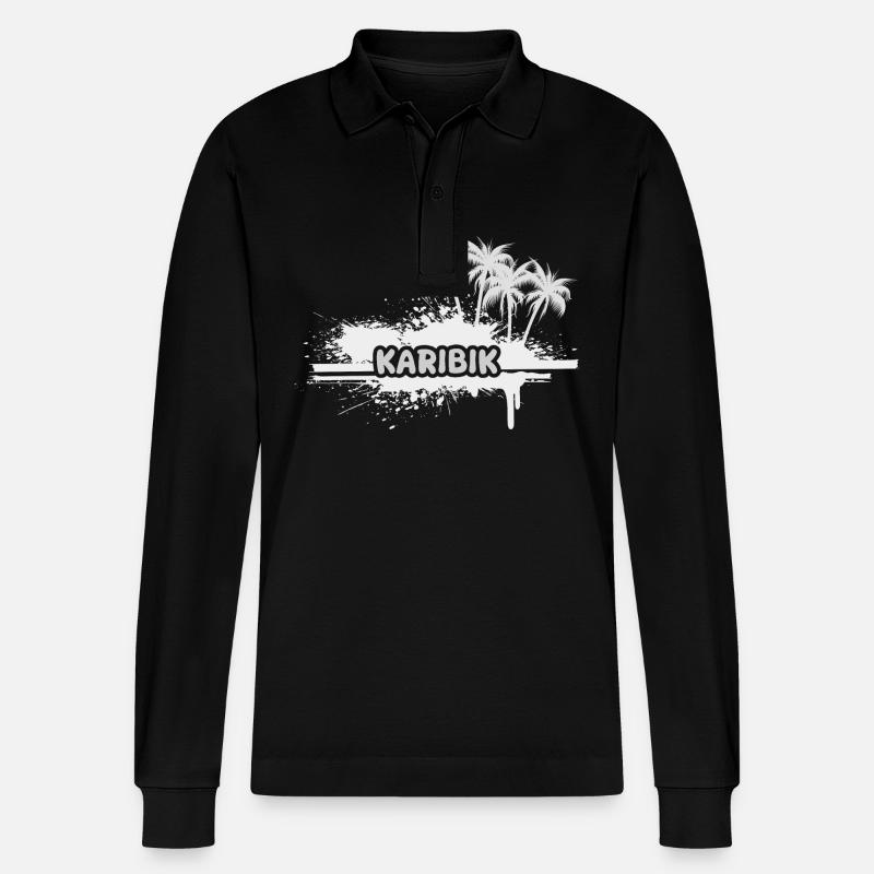 Les Caraïbes comme vacances - Polo à manches longues bio PREPSTER Stanley/Stella Unisexe - noir